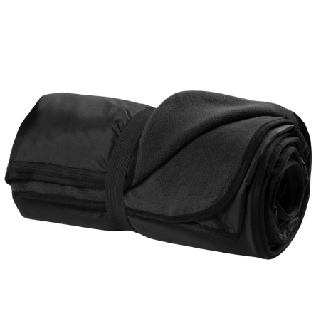 Classic BLACK Fleece Travel Blanket