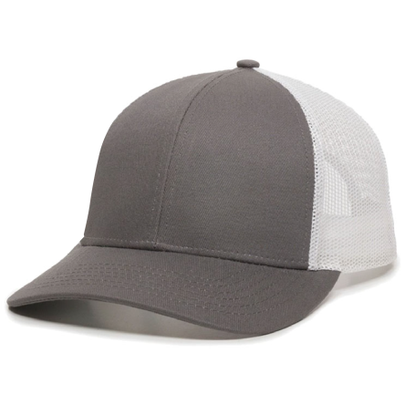Graphite/White Structured Trucker Cap