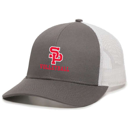 Graphite/White Structured Trucker Cap