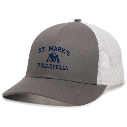 Graphite/White Structured Trucker Cap