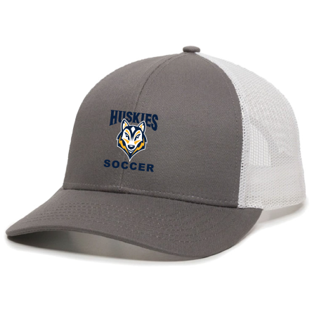 Graphite/White Structured Trucker Cap