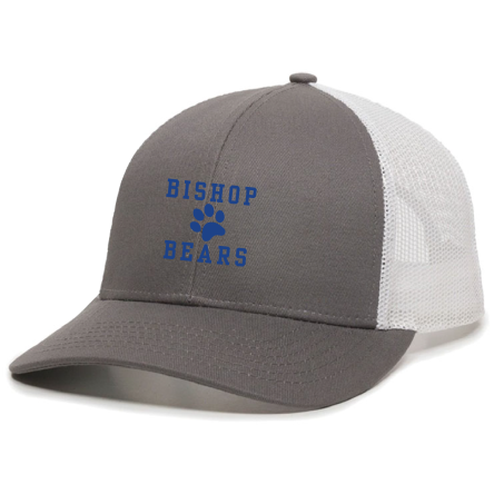 Graphite/White Structured Trucker Cap
