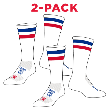 Atlantic Sportswear &quot;EARN YOUR STRIPES&quot; CREW Socks