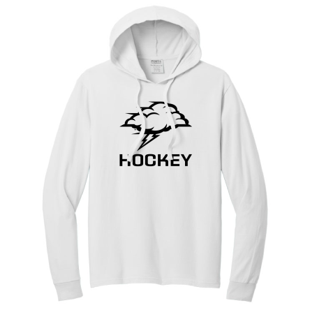 WHITE GARMENT-DYED Pullover HOODED Tee