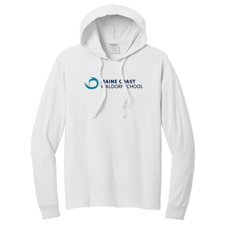 WHITE GARMENT-DYED Pullover HOODED Tee