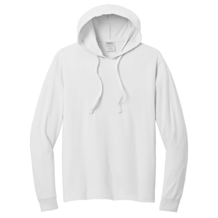 WHITE GARMENT-DYED Pullover HOODED Tee