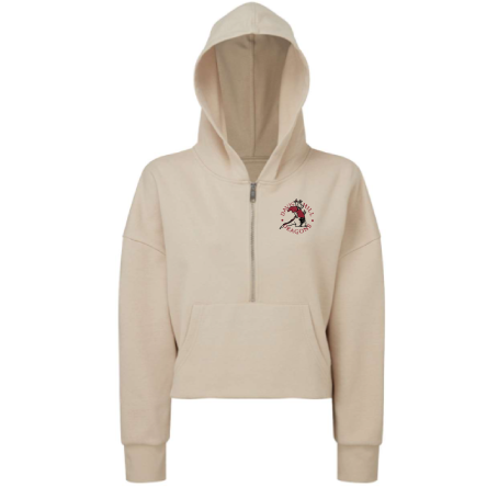 Women&#039;s Alice CROPPED 1/2 ZIP HOODED SWEATSHIRT