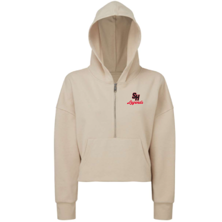 Women&#039;s Alice CROPPED 1/2 ZIP HOODED SWEATSHIRT
