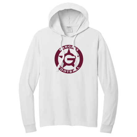 WHITE GARMENT-DYED Pullover HOODED Tee