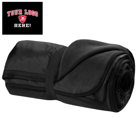 Classic BLACK Fleece Travel Blanket