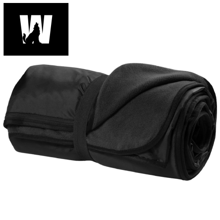 Classic BLACK Fleece Travel Blanket