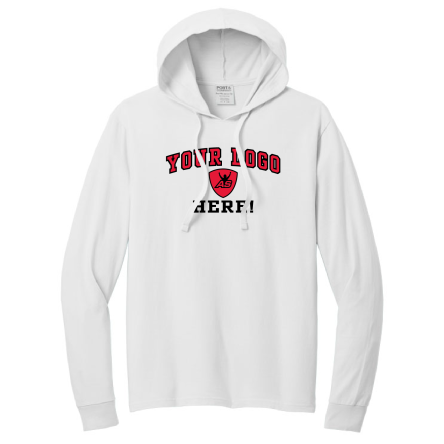 WHITE GARMENT-DYED Pullover HOODED Tee