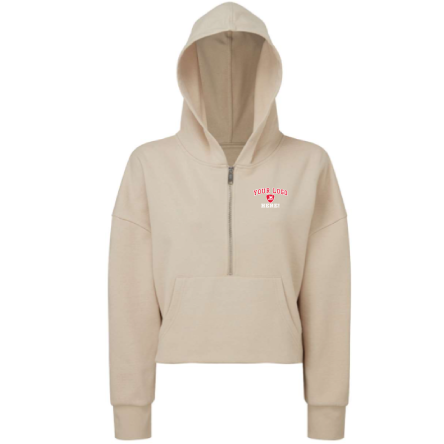 Women&#039;s Alice CROPPED 1/2 ZIP HOODED SWEATSHIRT