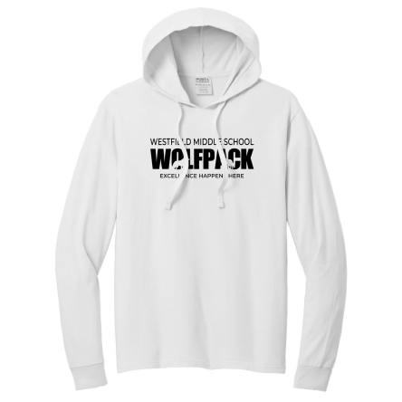 WHITE GARMENT-DYED Pullover HOODED Tee