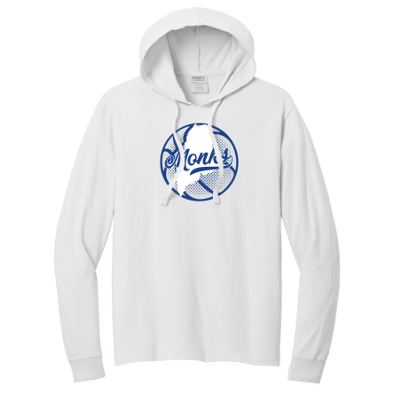 WHITE GARMENT-DYED Pullover HOODED Tee