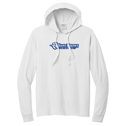 WHITE GARMENT-DYED Pullover HOODED Tee