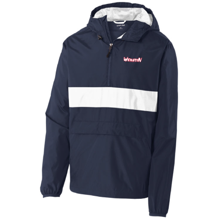 Navy/White Anorak 1/4 Zip Hooded Pullover Jacket