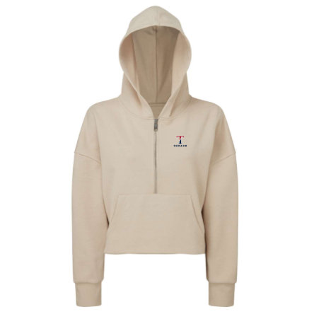 Women&#039;s Alice CROPPED 1/2 ZIP HOODED SWEATSHIRT