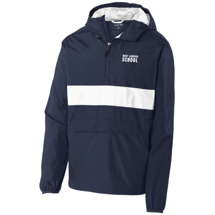Navy/White Anorak 1/4 Zip Hooded Pullover Jacket