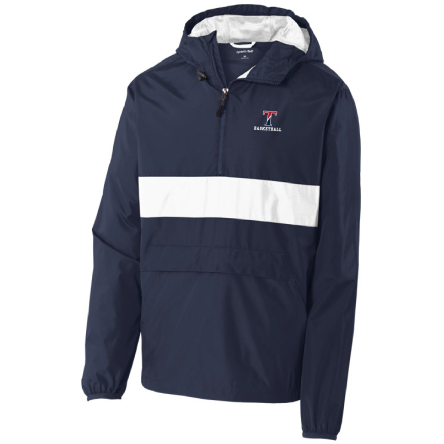 Navy/White Anorak 1/4 Zip Hooded Pullover Jacket