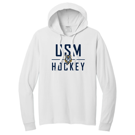 WHITE GARMENT-DYED Pullover HOODED Tee