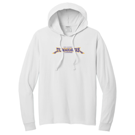 WHITE GARMENT-DYED Pullover HOODED Tee
