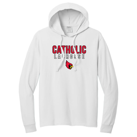 WHITE GARMENT-DYED Pullover HOODED Tee