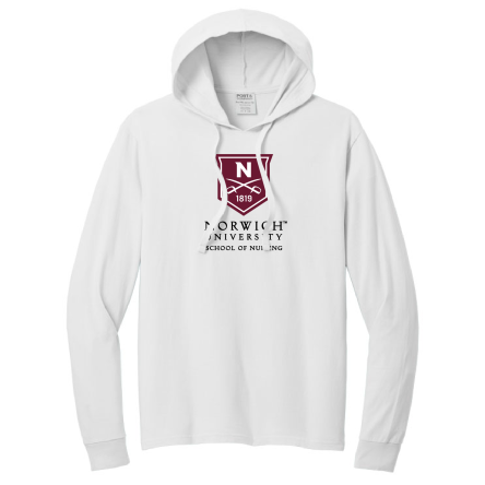 WHITE GARMENT-DYED Pullover HOODED Tee