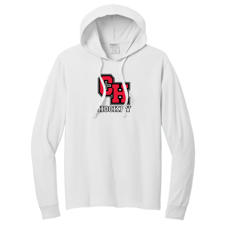 WHITE GARMENT-DYED Pullover HOODED Tee