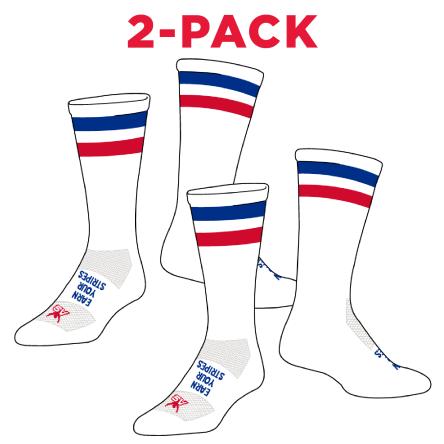 Atlantic Sportswear &quot;EARN YOUR STRIPES&quot; CREW Socks