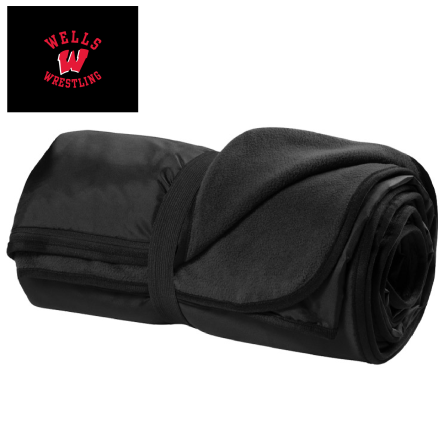 Classic BLACK Fleece Travel Blanket