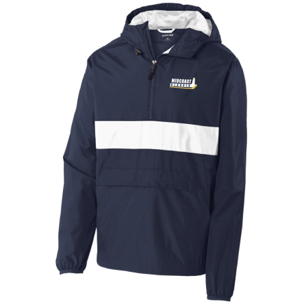 Navy/White Anorak 1/4 Zip Hooded Pullover Jacket