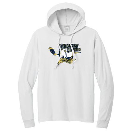 WHITE GARMENT-DYED Pullover HOODED Tee