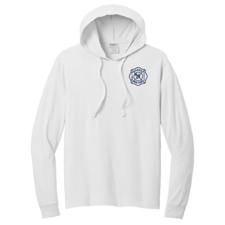 WHITE GARMENT-DYED Pullover HOODED Tee