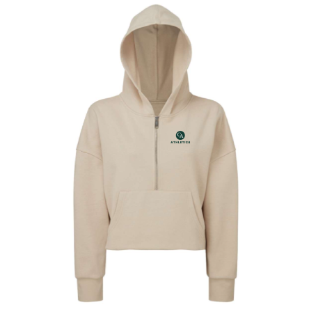 Women's CROPPED 1/2 ZIP HOODED SWEATSHIRT