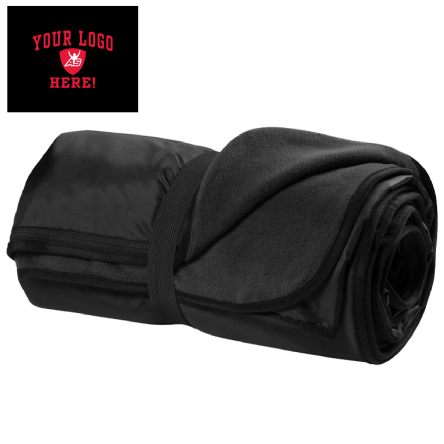 Classic BLACK Fleece Travel Blanket