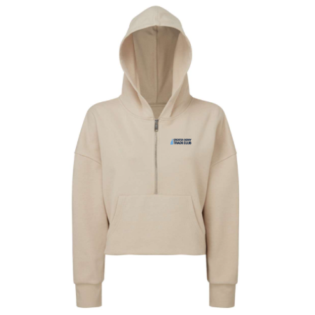 Women's CROPPED 1/2 ZIP HOODED SWEATSHIRT