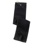 Black Deluxe Golf Towel with Hook