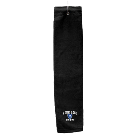 Black Deluxe Golf Towel with Hook