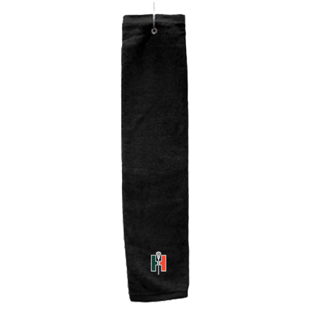 Black Deluxe Golf Towel with Hook
