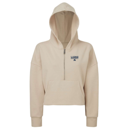 Women's Cropped 1/2 Zip Hooded Sweatshirt