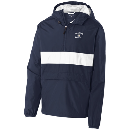 Navy/White Anorak 1/4 Zip Hooded Pullover Jacket