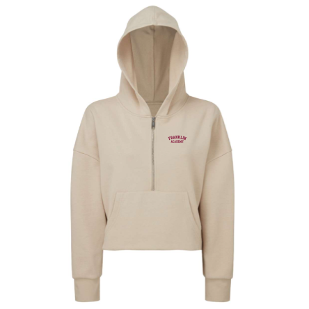 Women's Cropped 1/2 Zip Hooded Sweatshirt