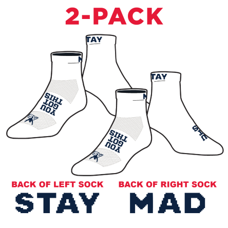 Atlantic Sportswear "Stay Mad" Quarter Socks