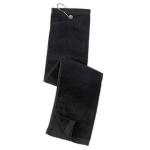 Black Deluxe Golf Towel with Hook