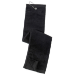 Black Deluxe Golf Towel with Hook