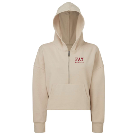Women's Cropped 1/2 Zip Hooded Sweatshirt