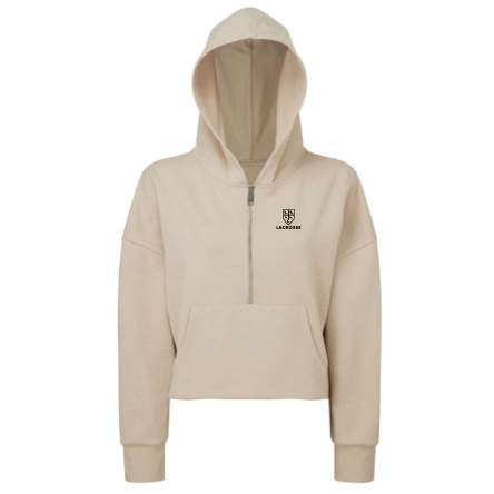 Women's Cropped 1/2 Zip Hooded Sweatshirt
