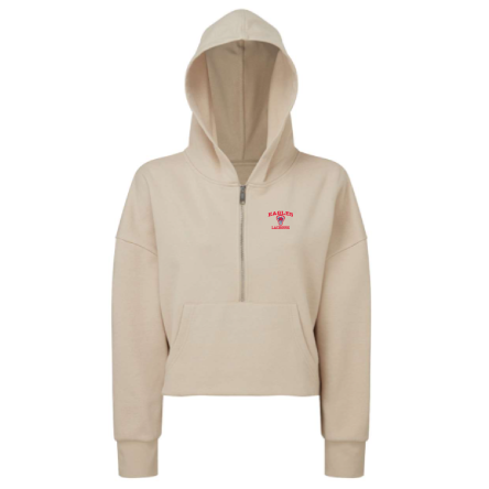 Women's Cropped 1/2 Zip Hooded Sweatshirt