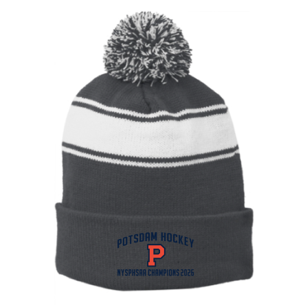 Striped Pom Beanie